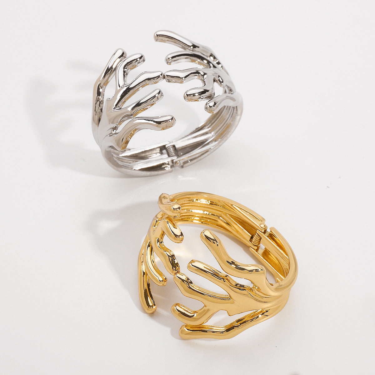 Tree Root 18K Gold Silver Anti Tarnish Openable Kada Bracelet Bulk