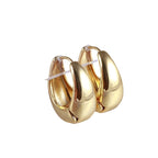Glossy Oval Crescent 18K Gold Silver Hoop Earring For Women Bulk
