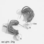 18K Gold Silver Pearl Stainless Steel Anti Tarnish Hoop Earrings Bulk