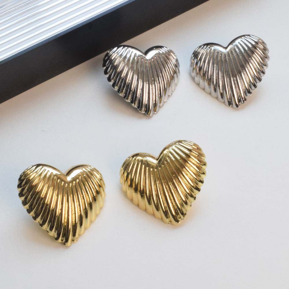 Heart Love 18K Gold Silver Stud Earring For Women Bulk