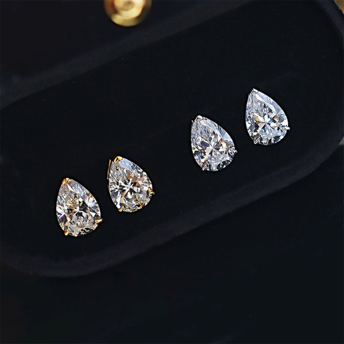 Gold Silver Pearl Drop Cubic Zirconia Copper Drop Earrings For Women Bulk