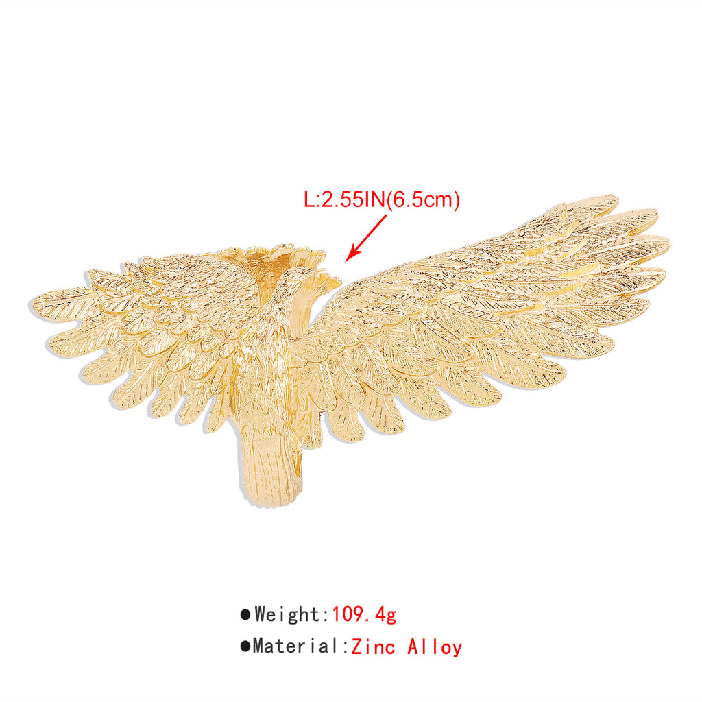 Eagle Long Feather 18K Gold Anti Tarnish Cuff Kada Bracelet Bulk