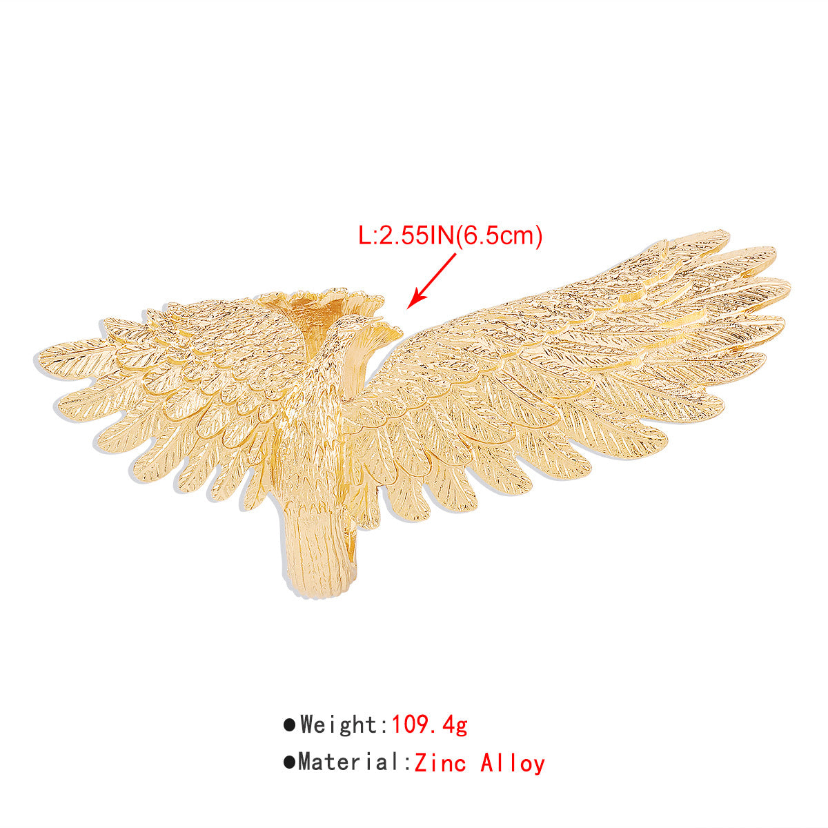 Eagle Long Feather 18K Gold Anti Tarnish Cuff Kada Bracelet Bulk