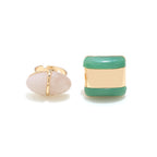 Luxury Green & Orange Resin Gold Plated Adjustable Ring For Women Bulk
