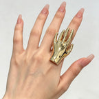 Designer Sculptural Hand Gold Silver Plated Cocktail Ring Wholesale