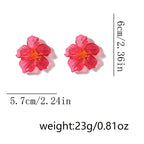 Acrylic Transparent Flower Orange Dangler Stud Earring For Women Bulk