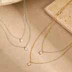 Oval Square CZ Gold Silver Stainless Steel Necklace Pendant Chain Bulk