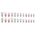 Luxury Pink Floral Gradient Almond Press-On Nails Pack Of 10 Bulk