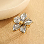 Flower Gold Silver Stainless Steel Anti Tarnish Adjustable Ring Bulk