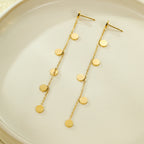 18K Gold Silver Stainless Steel Anti Tarnish Dangle Long Tassel Chain Earrings For Women