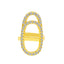 Oval 18K Gold CZ Anti Tarnish Exquisite Open Free Size Nail Ring Bulk