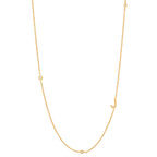 Initial Alphabets Letters 18K Gold Cubic Zirconia Stainless Steel Anti Tarnish Necklace For Women