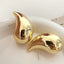 Bulk Drop Shape Gold Plain Anti Tarnish Copper Stud Earrings