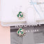Evil Eye Heart 18K Gold Plated Green Cubic Zirconia Stud Earrings Bulk