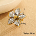 Flower Gold Silver Stainless Steel Anti Tarnish Adjustable Ring Bulk