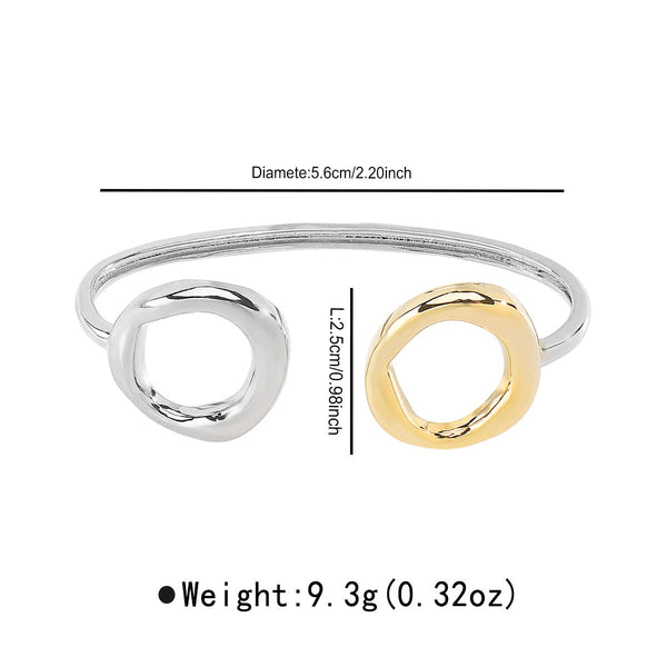 Bulk Dual Tone Gold Silver Plain Copper Adjustable Multi Finger Ring Secondary image