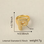 All Initial Letter Alphabets CZ Gold Anti Tarnish Adjustable Ring Bulk