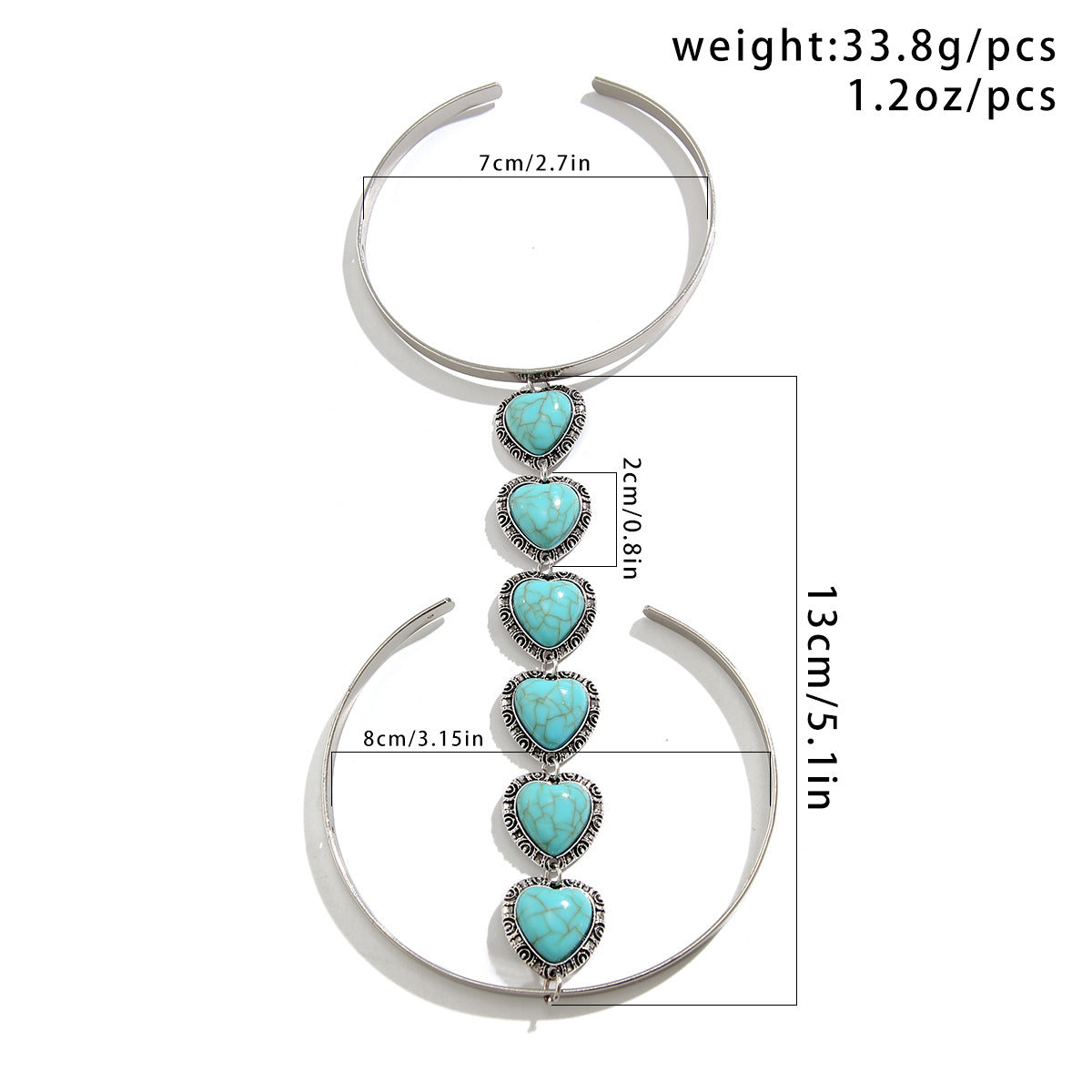 Heat Turquoise Green Beards Green Silver Open Arm Bracelet Women Bulk