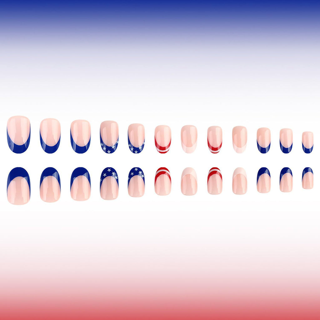 American Flag Finger Nail Pack Of 10 + Extra 14 For Women Bulk