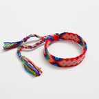 Bohemian Rainbow Braided Threads Adjustable Bracelet For Women Bulk