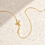 Gold Bowknot Plain Anti Tarnish Stainless Steel Necklace Women Bulk