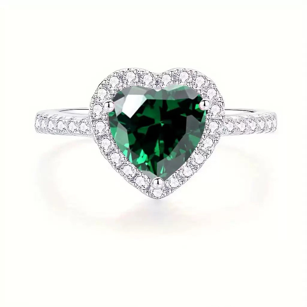 Love Heart Solitaire CZ Silver Anti Tarnish Free Size Ring Bulk
