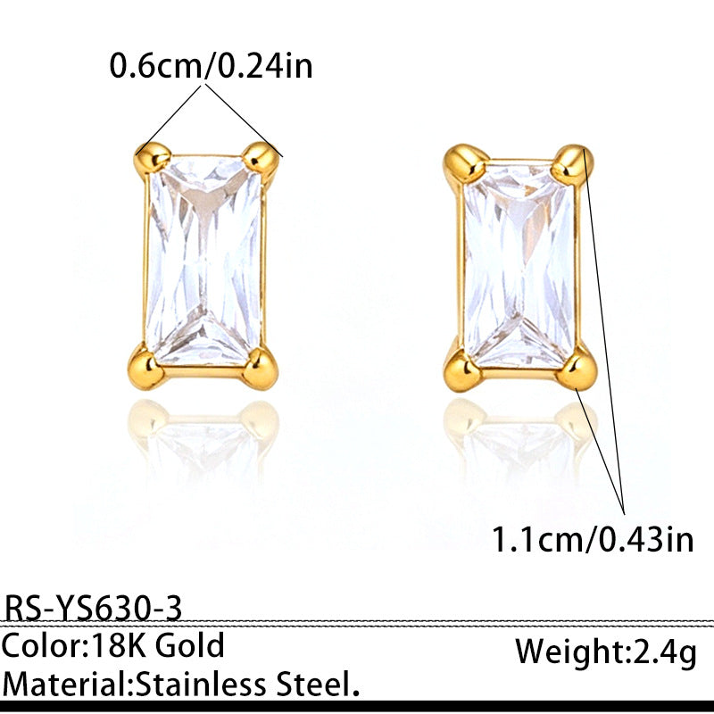 Designer Round Teardrop Square Heart Gold CZ Copper Stud Earrings Bulk