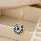 White Blue Evil Eye Gold Copper Earring Pendant Chain For Women Bulk