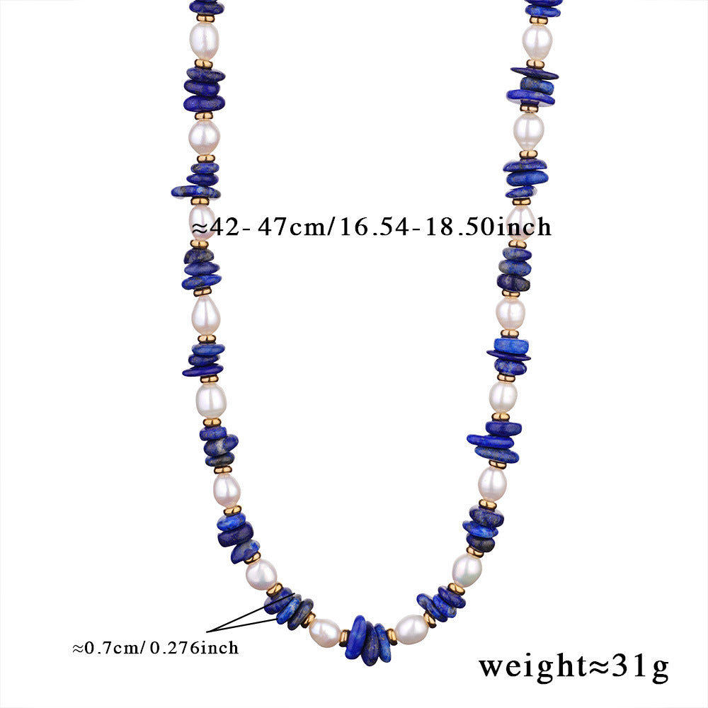 Pearl Star Blue Beads Charm Necklace Pendant Chain For Women Bulk