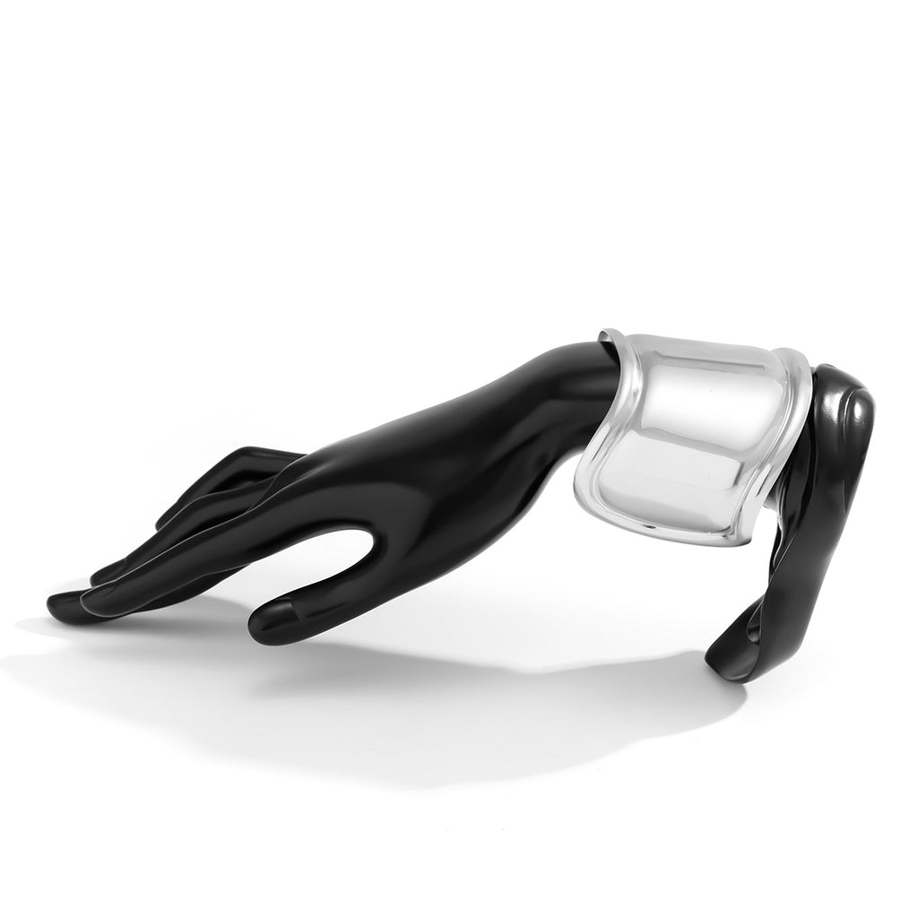 Glossy Wave Silver Anti Tarnish Cuff Kada Bracelet For Women Bulk