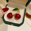 Red Cherry Gold Enamel Brooch For Women