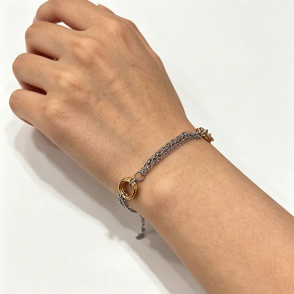 Gold Silver Interlocking Circle Stainless Steel Bracelet For Women Bulk Secondary image