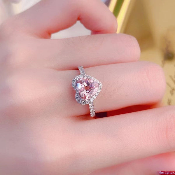 Love Heart Solitaire CZ Silver Anti Tarnish Free Size Ring Bulk Secondary image