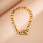 18K Gold Plated Anti Tarnish Curb Neck Belt Choker Necklace Women Bulk