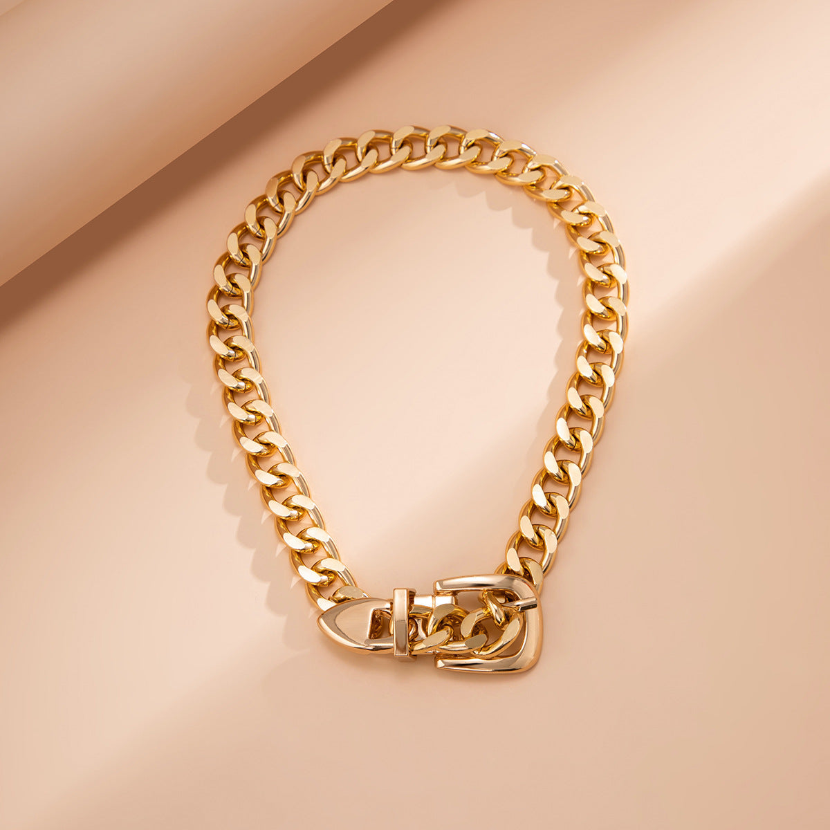 18K Gold Plated Anti Tarnish Curb Neck Belt Choker Necklace Women Bulk