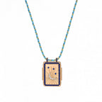 Moon CZ 18K Gold Blue Thread Anti Tarnish Necklace Pendant Bulk
