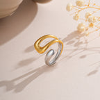 Luxury Minimalist Moon & Oval Dome Gold Silver Plated Fancy Ring Bulk