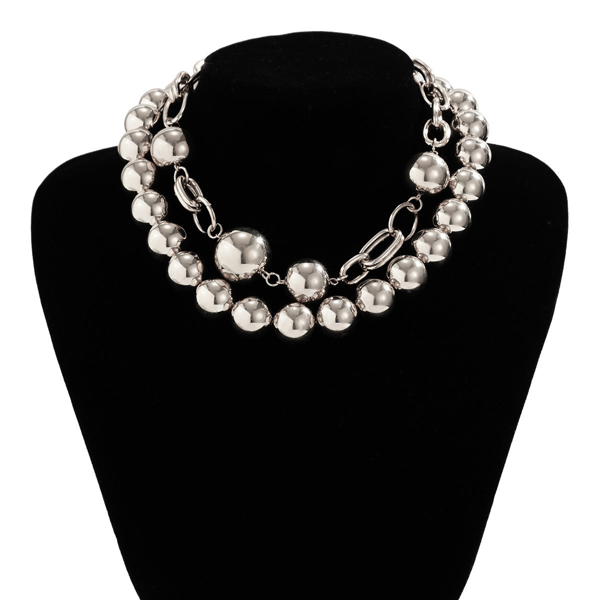 Ball 18K Gold Silver Pearl Anti Tarnish Dual Layer Necklace Women Bulk