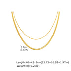 Bulk Layered Flat Chain Gold Anti Tarnish Stainless Steel Necklace
