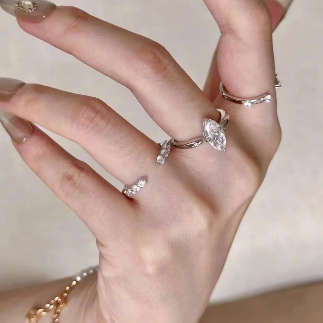 Oval Solitaire Silver CZ Anti Tarnish Ring Pack Of 3 Bulk