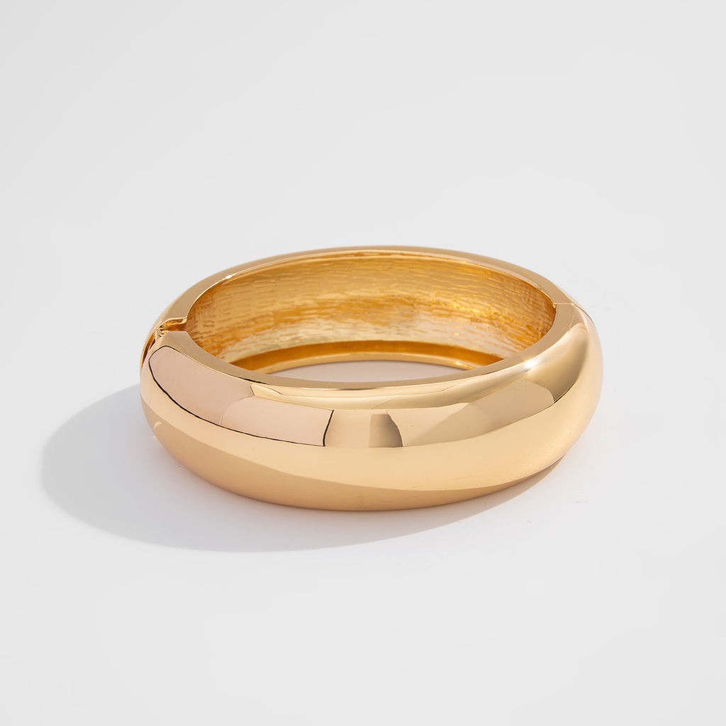 Simple Round 18K Gold Openable Cuff Kada Bracelet For Women Bulk