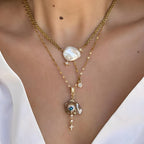 Luxury Pearl & Star Charm Style Gold Anti Tarnish Copper Necklace Bulk
