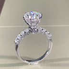 Silver Round Cut Cubic Zirconia Brass Anti Tarnish Size Ring Women Bulk