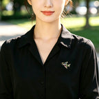 Modern Aircraft Style Gold Plated Multi Color Crystal Copper Brooch Bulk