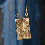 Butterfly Openable Door 18K Gold Blue Studded Anti Tarnish Necklace Pendant Chain For Women