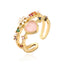 Bulk Green Pink White Heart Flower Gold CZ Adjustable Fancy Ring