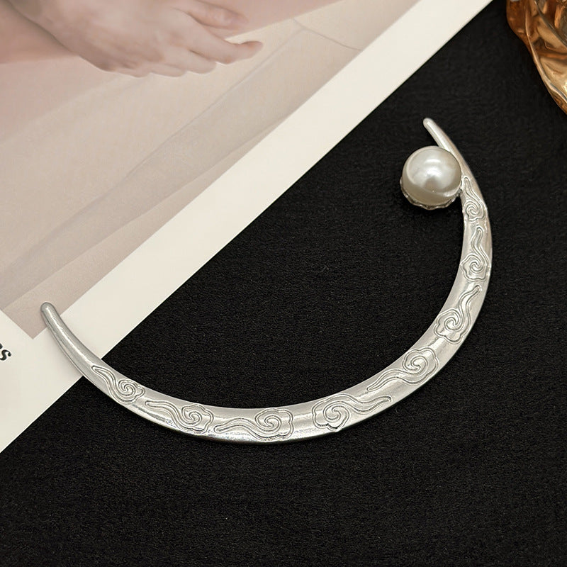 Designer Crescent Moon Gold Silver Plated Pearl Hair Accessories Bulk