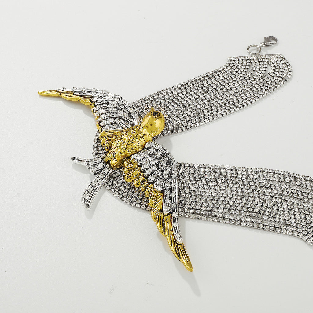 Bird Rhinestone 18K Gold Silver Anti Tarnish Choker Necklace Bulk
