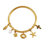 Multi Color Charms Gold Cubic Zirconia Copper Bracelet For Women Bulk