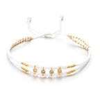 Multi Color Handmade Thread Style Gold Plated CZ Fabric Bracelet Bulk
